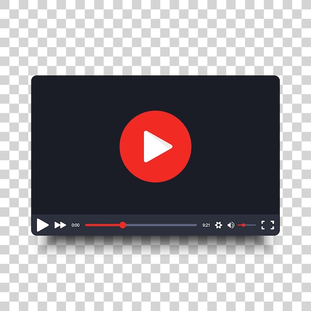 Videoplayer-Vektorrahmen auf transparentem Hintergrund