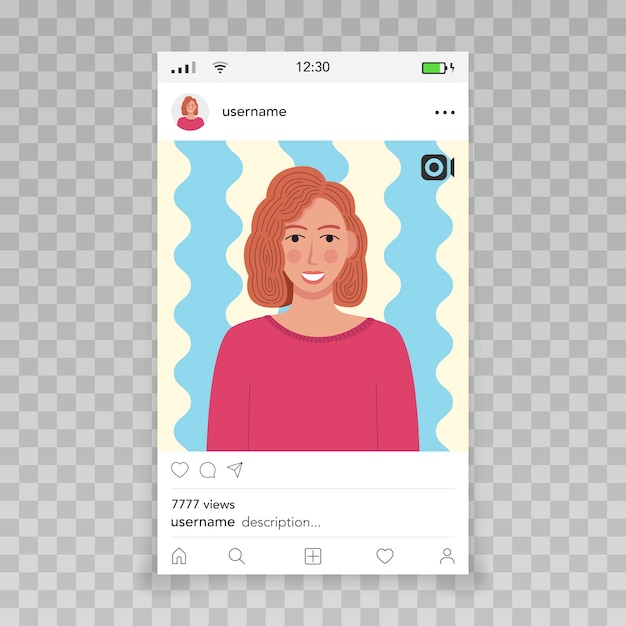Vektor videorahmen durch instagram-vorlage weibliches symbol
