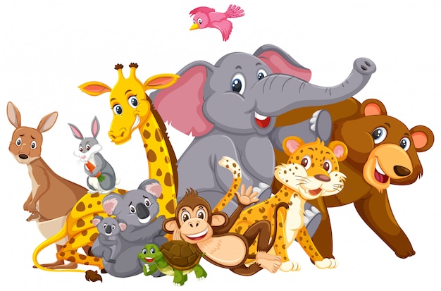 Viele wilde Tiere