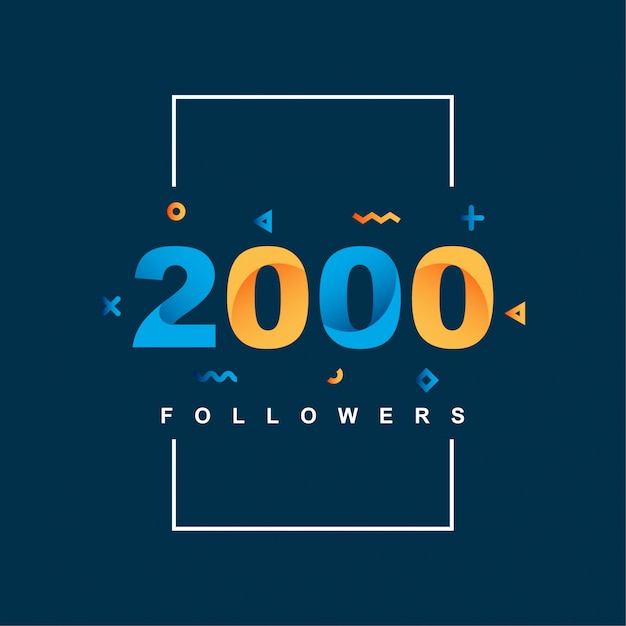 Vektor vielen dank an 2000 follower