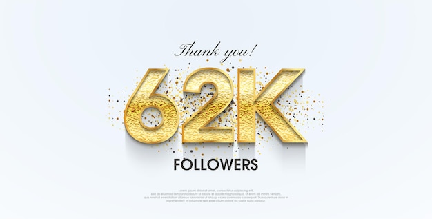 Vektor vielen dank an die 62.000 follower-feier für das social-media-post-poster-banner