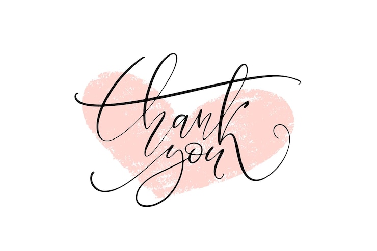 Vektor vielen dank dünne handgeschriebene wörter auf strukturiertem hintergrund in herzform vektor-lettering-komposition design für karten poster marketingmaterialien