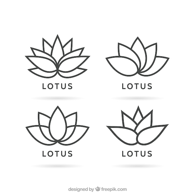 Vektor vielfalt der lotusblume logos