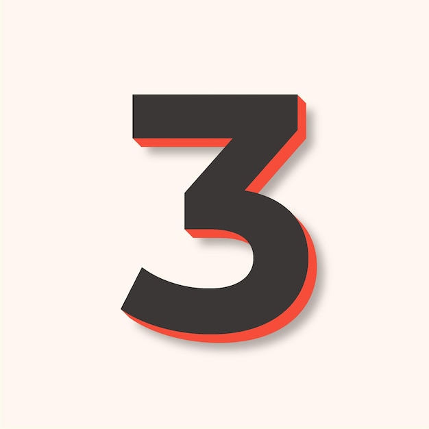 Vielseitige moderne Nummer 3 Ikonen in Braun und Orange mit schickem Hintergrund