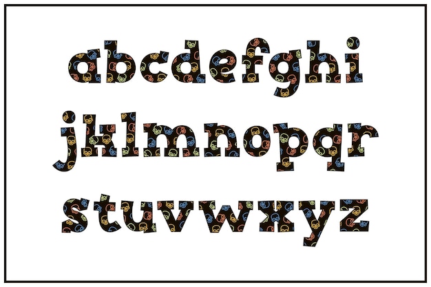 Vektor vielseitige sammlung von buchstaben des totenkopf-alphabets für verschiedene zwecke