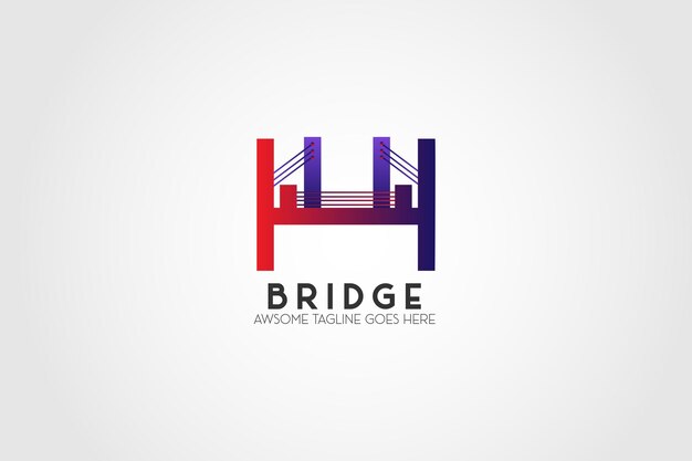 Vielseitiges bridge-business-logo-design in abstraktem farbverlauf mit schwarzem hintergrund