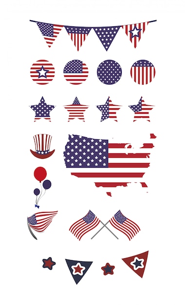 Vielzahl usa icon set pack