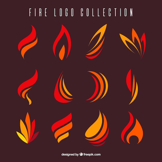 Vielzahl von flachen flammen für logos