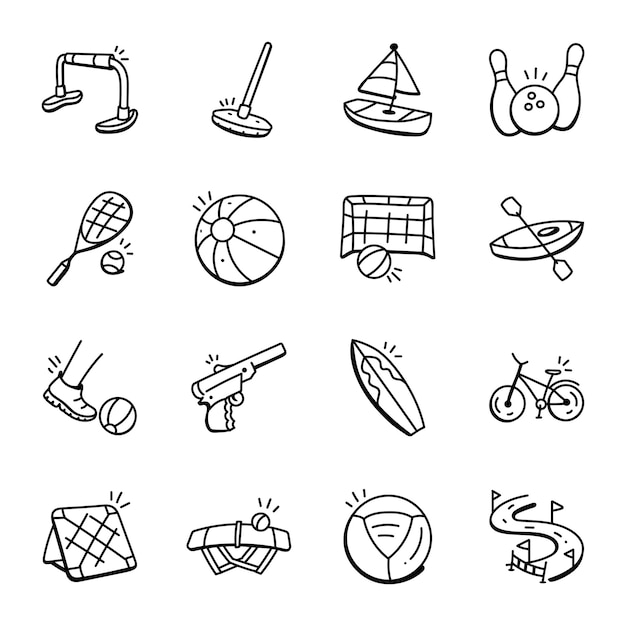 Vielzahl von spielen doodle-icons