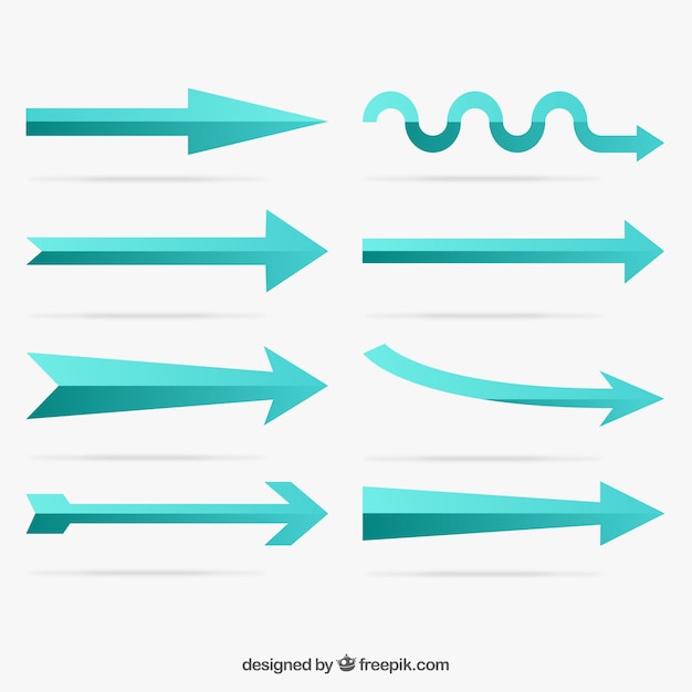 Vektor vielzahl von türkis pfeile