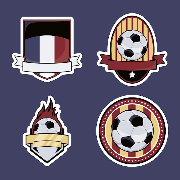 Vier fußballsport-set-icons