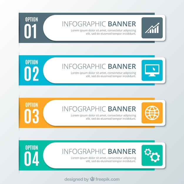 Vektor vier infografik optionen in flachem design