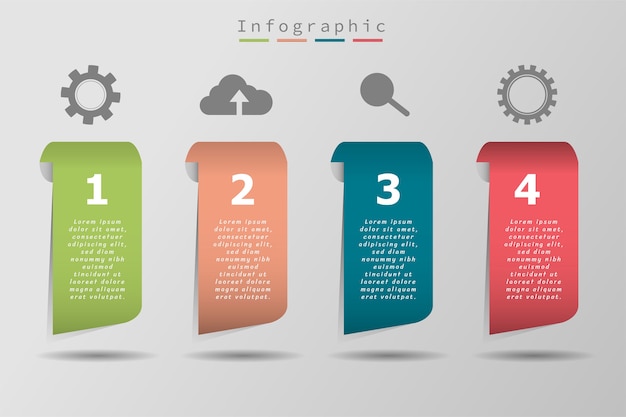 Vier infographic fahne bunt