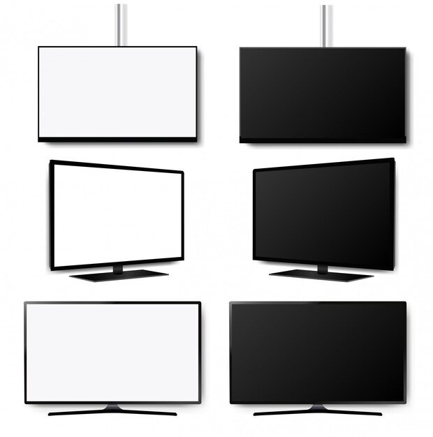 Vektor vier k monitor led tv-set weißer hintergrund