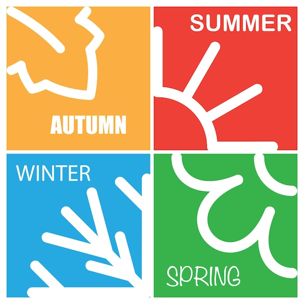 Vektor vier natursaisonmuster