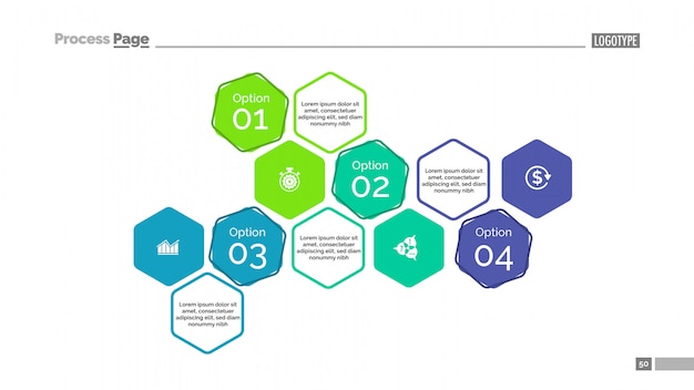 Vier option diagramm folie vorlage
