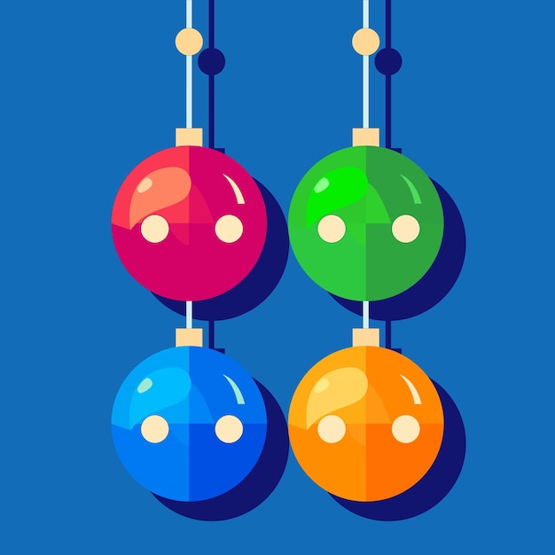 Vier schöne abstrakte weihnachtsglaskugeln spielzeug für neujahrsfeiern