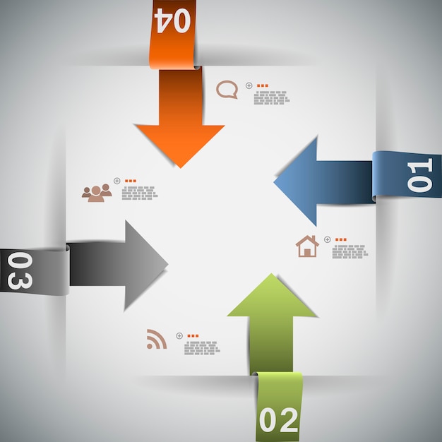 Vier schritte infographik vorlage