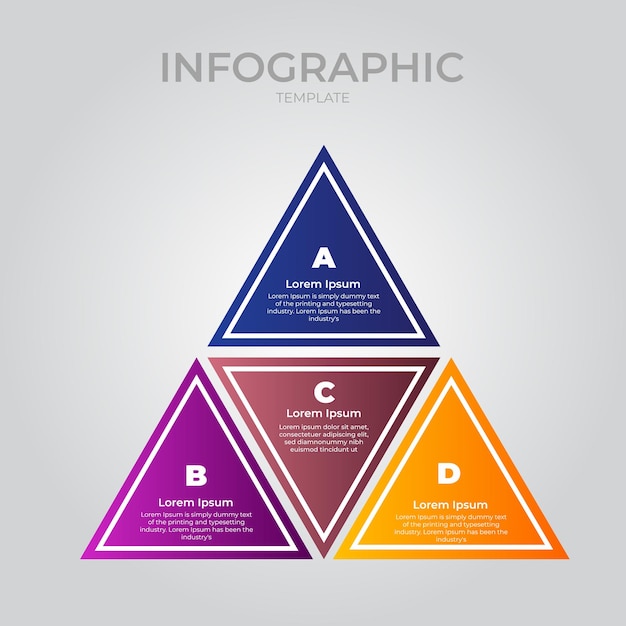 Vier Schritte moderne verbindende Infografik-Vorlage, Vektorillustration