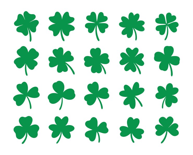 Vektor vierblättriges grünes kleeblatt symbol für glück auf dem st.patricks-festival