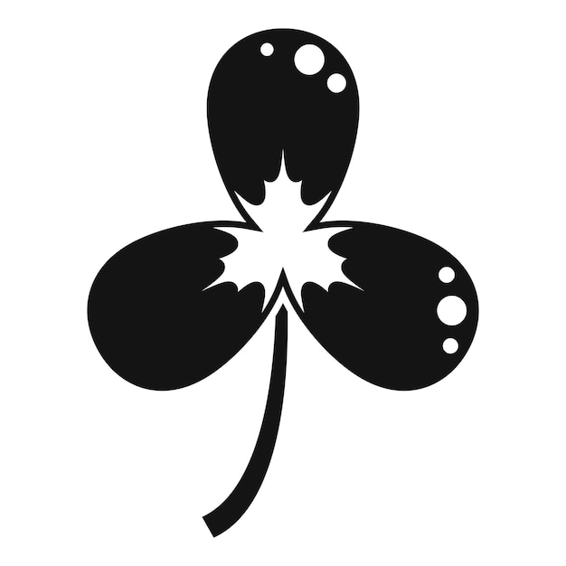 Vierblättriges kleeblattsymbol, einfacher vektor, irisches glücks