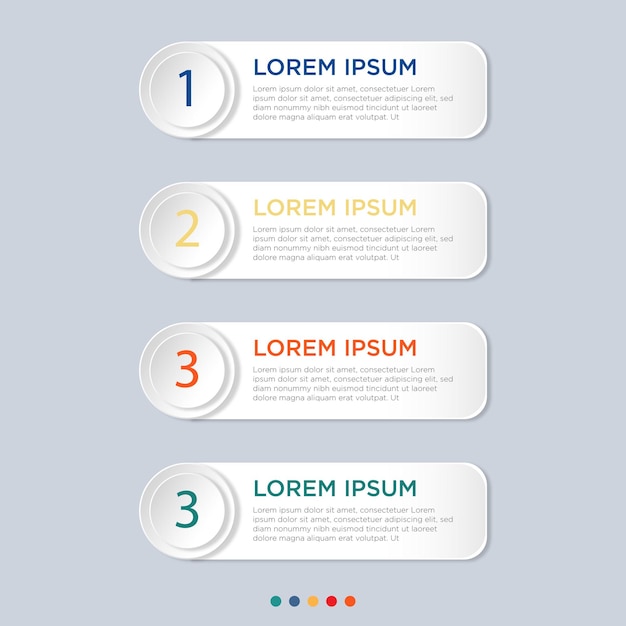 Vierstufiges modernes Infografik-Template-Design