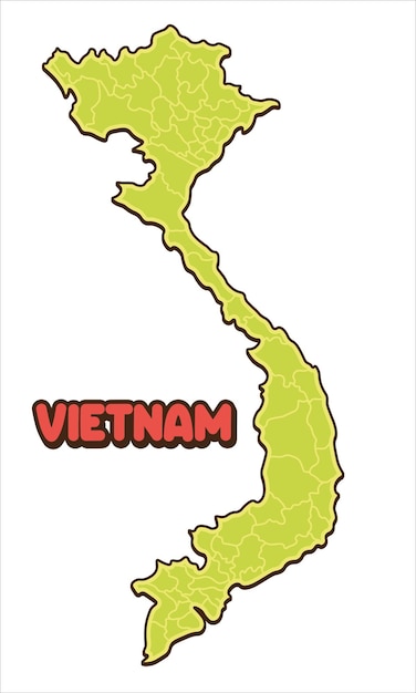 Vietnam Karte Land Vektor Icon Cartoon Illustration