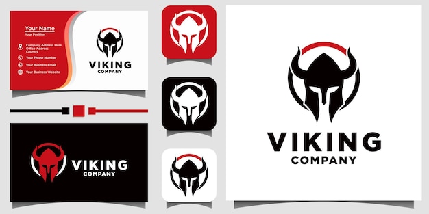 Viking ancient warrior helm-logo