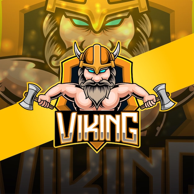 Viking esport maskottchen logo design