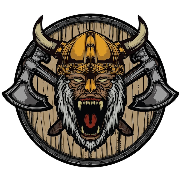 Viking gorilla warrior head on shield trophäe