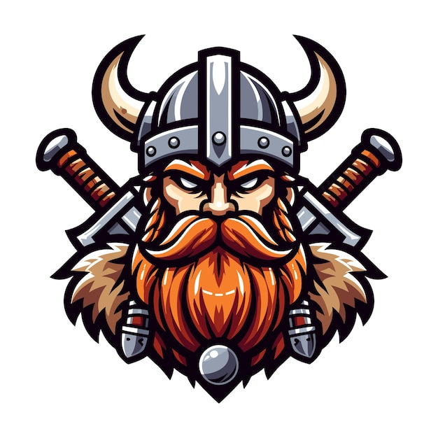 Viking-kopf-vektor-illustrationsvorlage, geeignet für t-shirt-design, logo-design und tätowierung