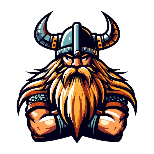 Viking-kopf-vektor-illustrationsvorlage, geeignet für t-shirt-design, logo-design und tätowierung