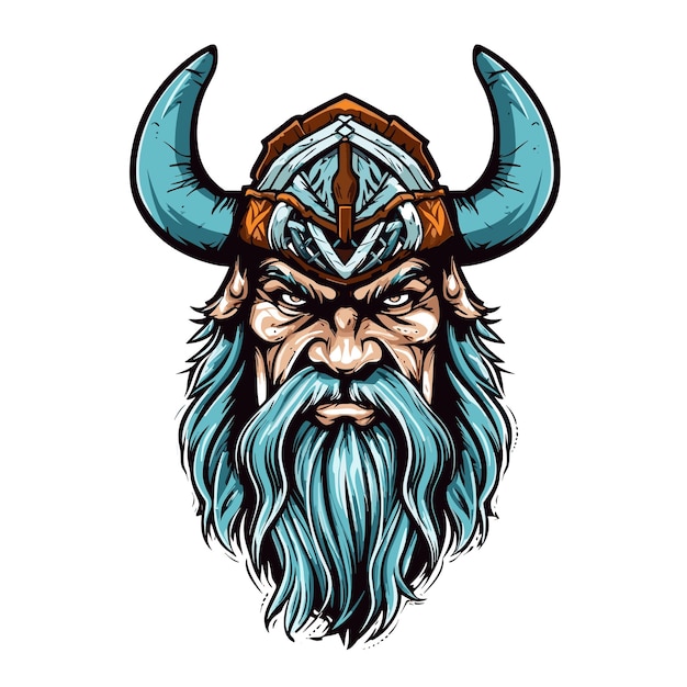 Vektor viking-maskottchen-illustrationsdesign isoliert auf weißem hintergrund