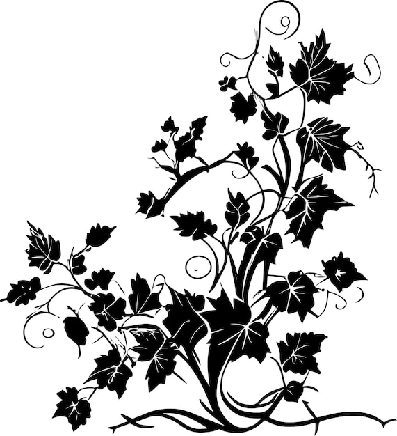 Vines logo monochromer designstil