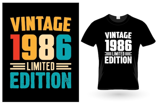 Vektor vintage 1986 t-shirt in limitierter auflage