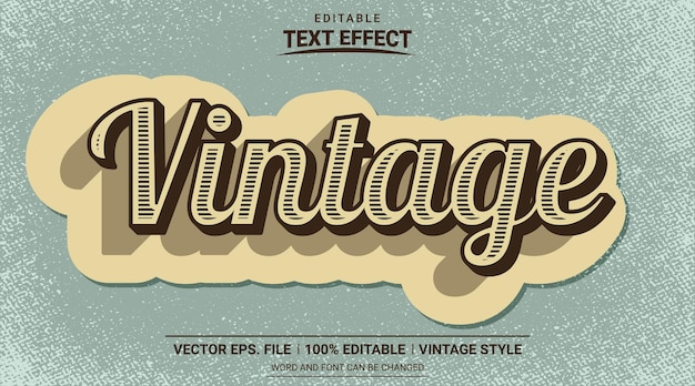 Vektor vintage 3d editierbarer texteffektvektor im alten stil