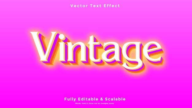 Vintage 3d-texteffekt kostenloser vektor
