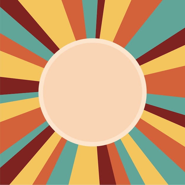 Vintage 70er-Jahre-Disco-Vinyl-Platten-Cover-Vorlage mit quadratischer Vektorillustration mit Streifen in retro-beige-orange und braun