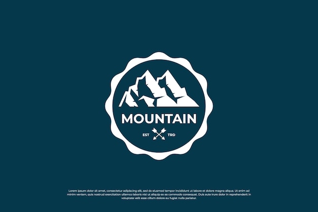 Vintage abzeichen berg abenteuer logo design bergreise emblem