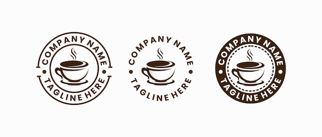 vintage abzeichen tasse kaffee element logo illustration
