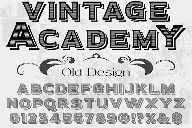 Vintage alphabet grafik-akademie