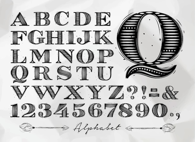 Vektor vintage alphabet