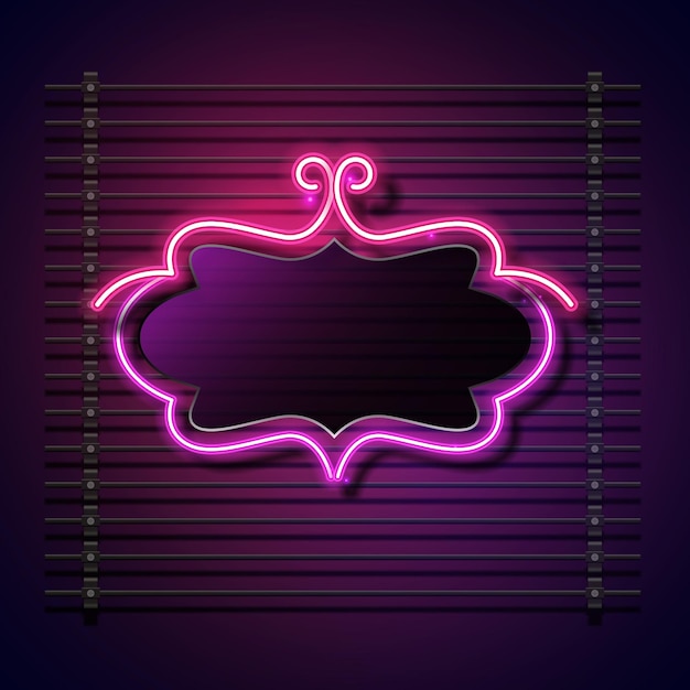 Vintage-Banner-Design Neonrahmen Rosa Neon-Design