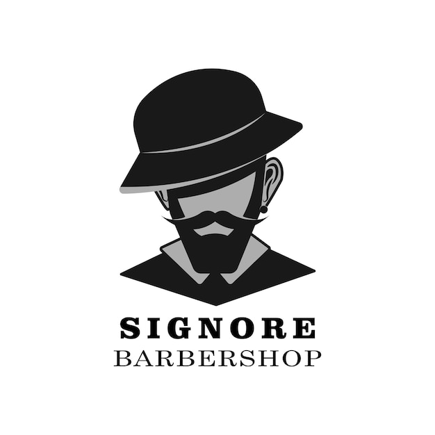 Vintage barbershop logo vektor vorlage