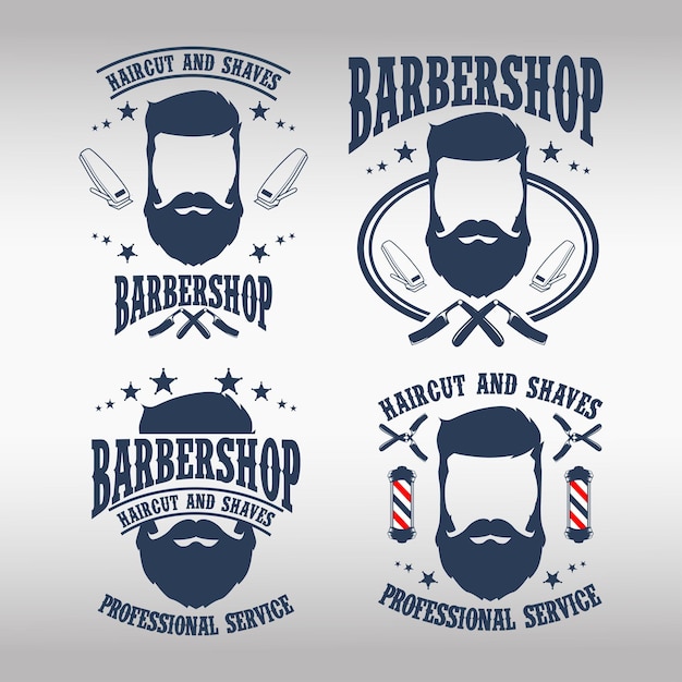 Vintage barbershop logo vorlage