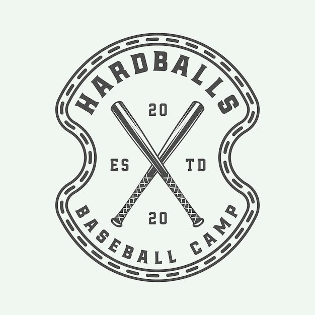 Vintage baseball sport logo