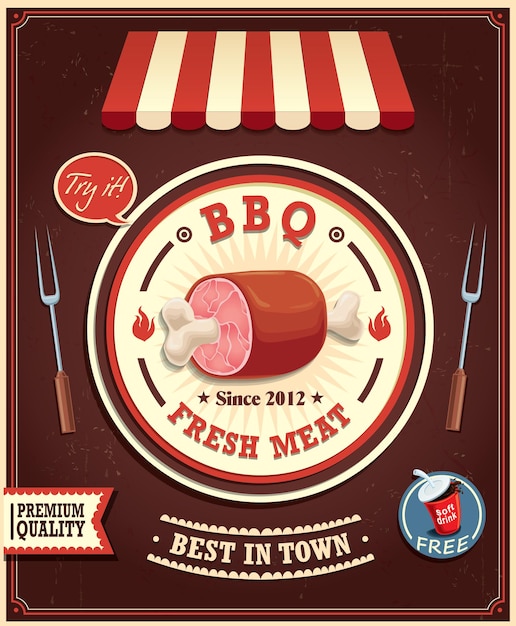 Vintage bbq-poster-design