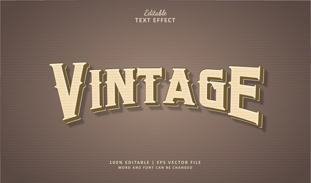 Vintage bearbeitbare Text-Effekt-Stil 3d Alt