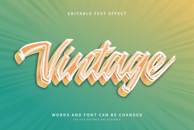 Vintage-bearbeitbare Texteffekte in 3D