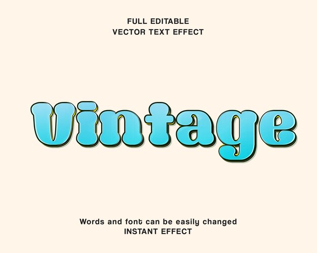 Vintage bearbeitbare texteffektvorlage